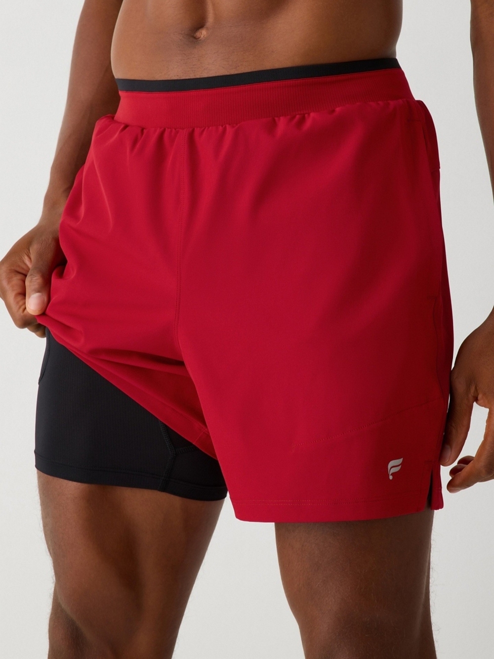 NWT Fabletics 'The Fundamental' Men's Red Performance Running Shorts, Size XL